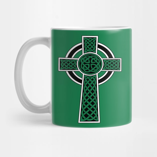 St Patrick's Day Celtic Cross Black and White by taiche